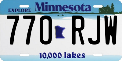 MN license plate 770RJW