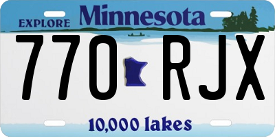 MN license plate 770RJX