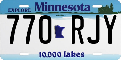 MN license plate 770RJY