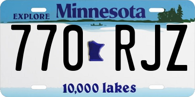 MN license plate 770RJZ
