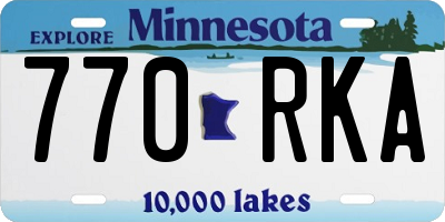 MN license plate 770RKA