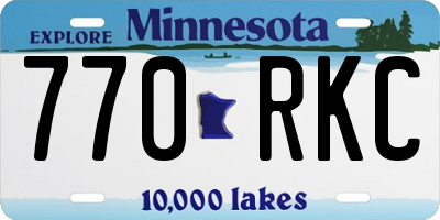 MN license plate 770RKC