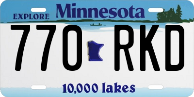 MN license plate 770RKD