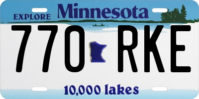 MN license plate 770RKE