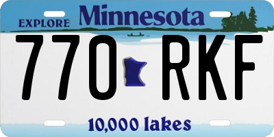 MN license plate 770RKF