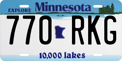 MN license plate 770RKG