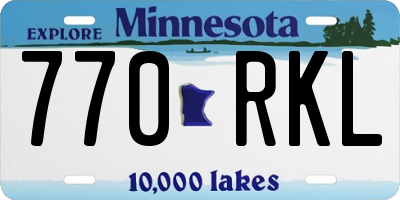 MN license plate 770RKL