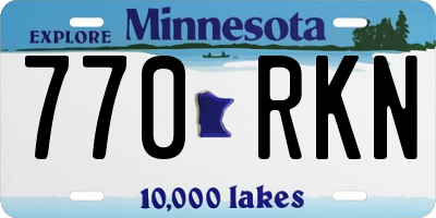 MN license plate 770RKN