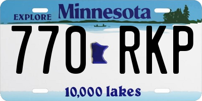 MN license plate 770RKP