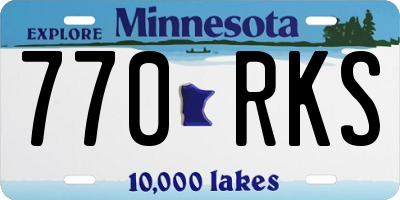 MN license plate 770RKS