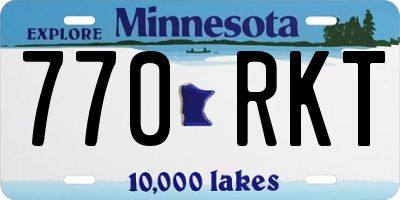 MN license plate 770RKT