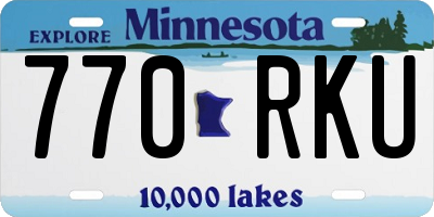 MN license plate 770RKU