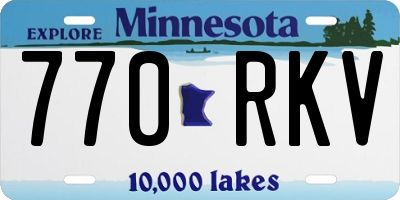 MN license plate 770RKV