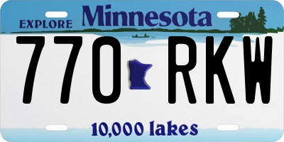 MN license plate 770RKW
