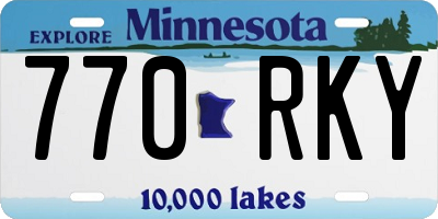 MN license plate 770RKY