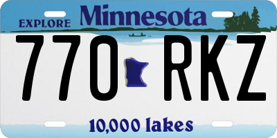 MN license plate 770RKZ