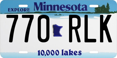 MN license plate 770RLK