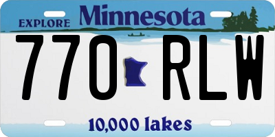 MN license plate 770RLW