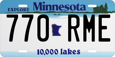 MN license plate 770RME