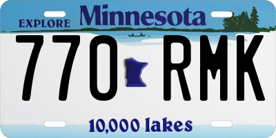 MN license plate 770RMK