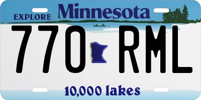 MN license plate 770RML