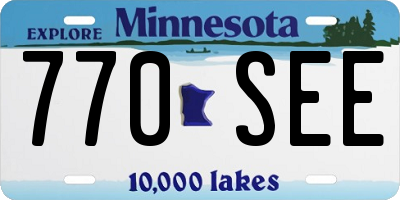 MN license plate 770SEE