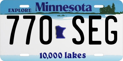 MN license plate 770SEG