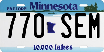MN license plate 770SEM