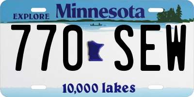MN license plate 770SEW