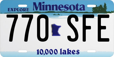 MN license plate 770SFE