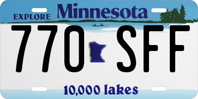 MN license plate 770SFF