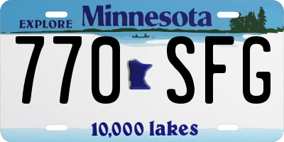 MN license plate 770SFG