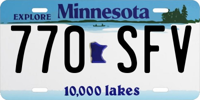 MN license plate 770SFV