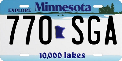 MN license plate 770SGA