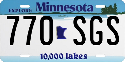 MN license plate 770SGS