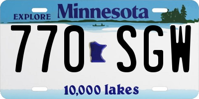 MN license plate 770SGW