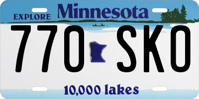 MN license plate 770SKO