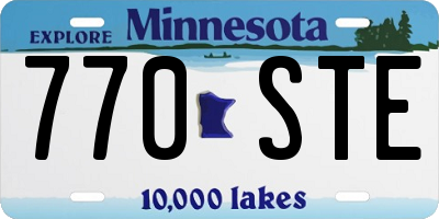 MN license plate 770STE