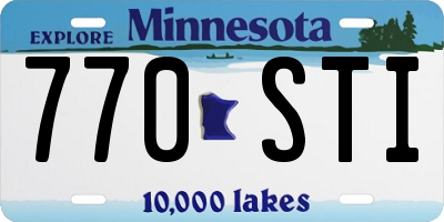 MN license plate 770STI