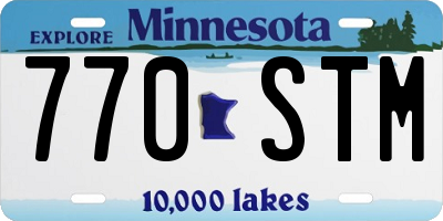 MN license plate 770STM