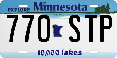 MN license plate 770STP