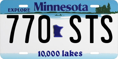 MN license plate 770STS
