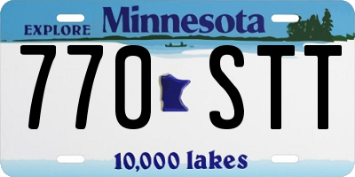MN license plate 770STT
