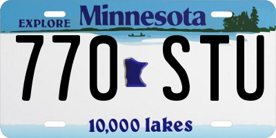 MN license plate 770STU