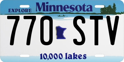 MN license plate 770STV