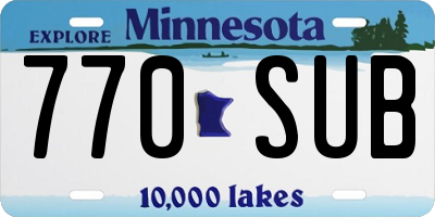 MN license plate 770SUB