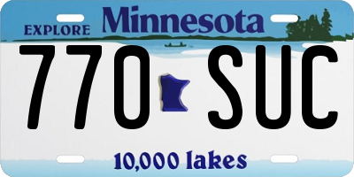 MN license plate 770SUC