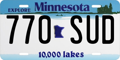 MN license plate 770SUD