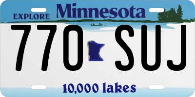 MN license plate 770SUJ