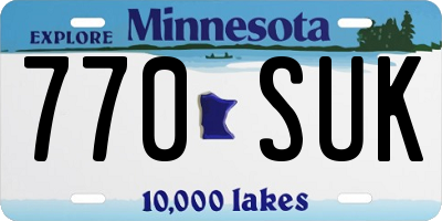 MN license plate 770SUK
